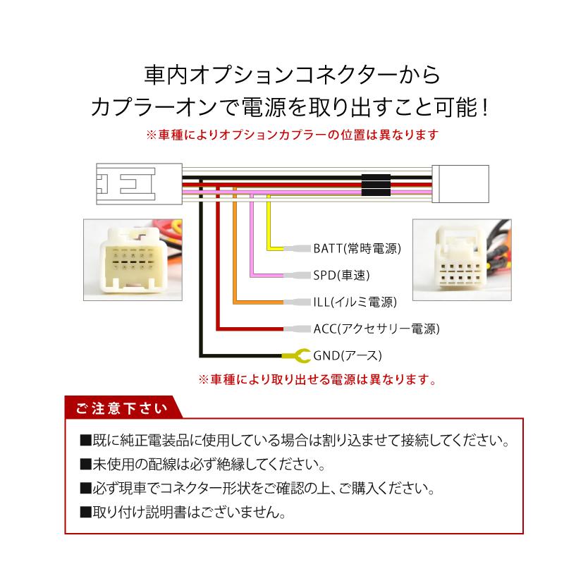 AYH30W GGH30W AGH30W アルファード ヴェルファイア 前期 H27.1- 電源取り出し ハーネス イルミ 常時 ACC sgb17｜inex-2｜02