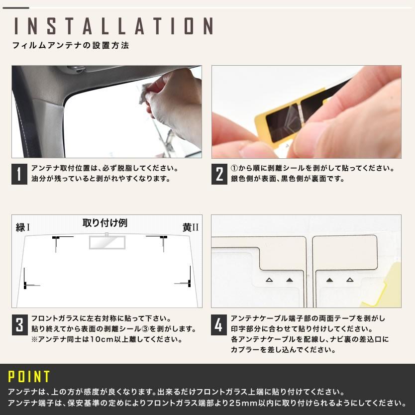 カーナビ L型 フィルムアンテナ左右各2枚＋アンテナケーブルGT13用4本