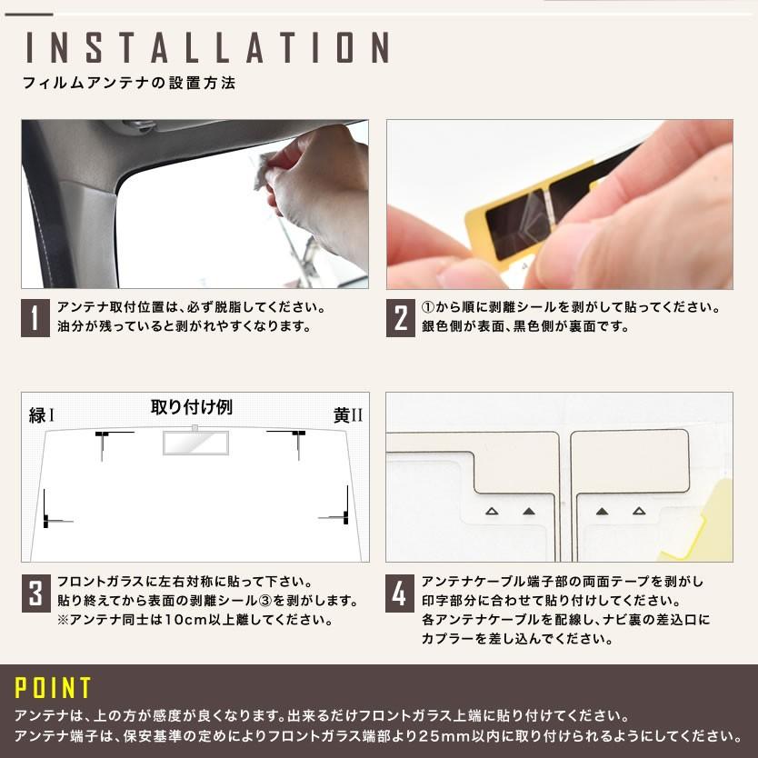 カーナビ L型 フィルムアンテナ左右各2枚＋アンテナケーブルGT16用4本