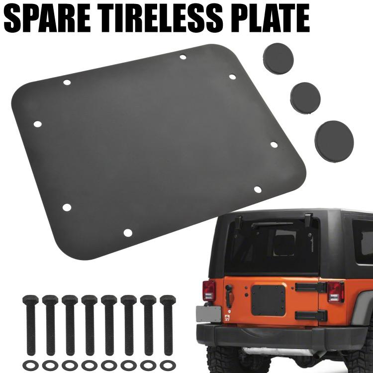 ラングラー　背面タイヤレス化　スチールプレート JEEP JK JL ラングラー 背面 タイヤレスプレート ブラック タイヤレス