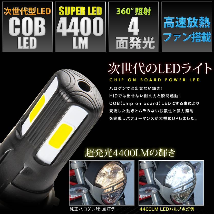 カワサキ ZRX400 バイク用LEDヘッドライト 1個 H4(Hi/Lo) 直流