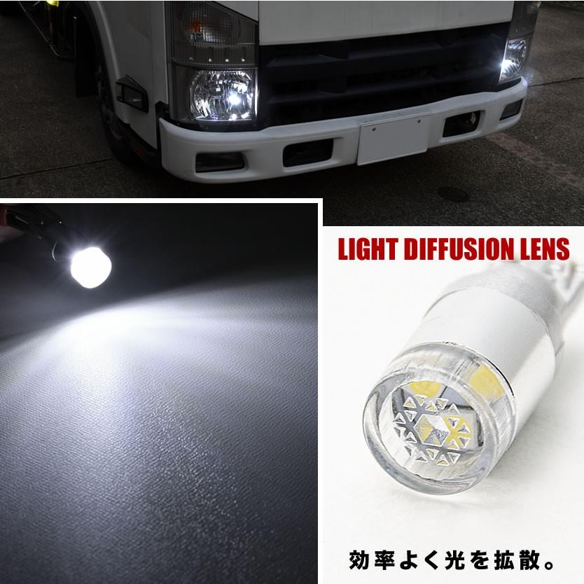 熱に強い 24V T10 LED 電球 拡散レンズ ホワイト 6000K 大型車 トラック ダンプ ポジション球に最適 1個売り｜inex-2｜04