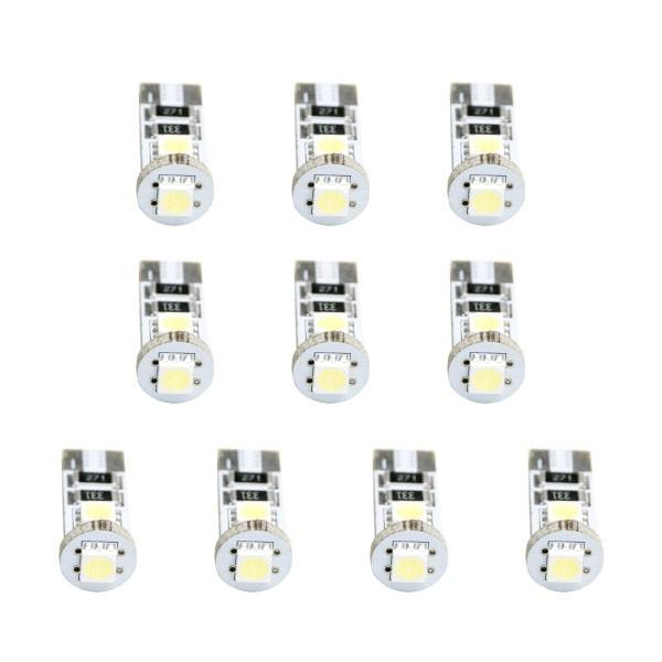 10個セット●● 12V SMD3連 T10 LED 電球 ICキャンセラー カンバス内蔵 ホワイト