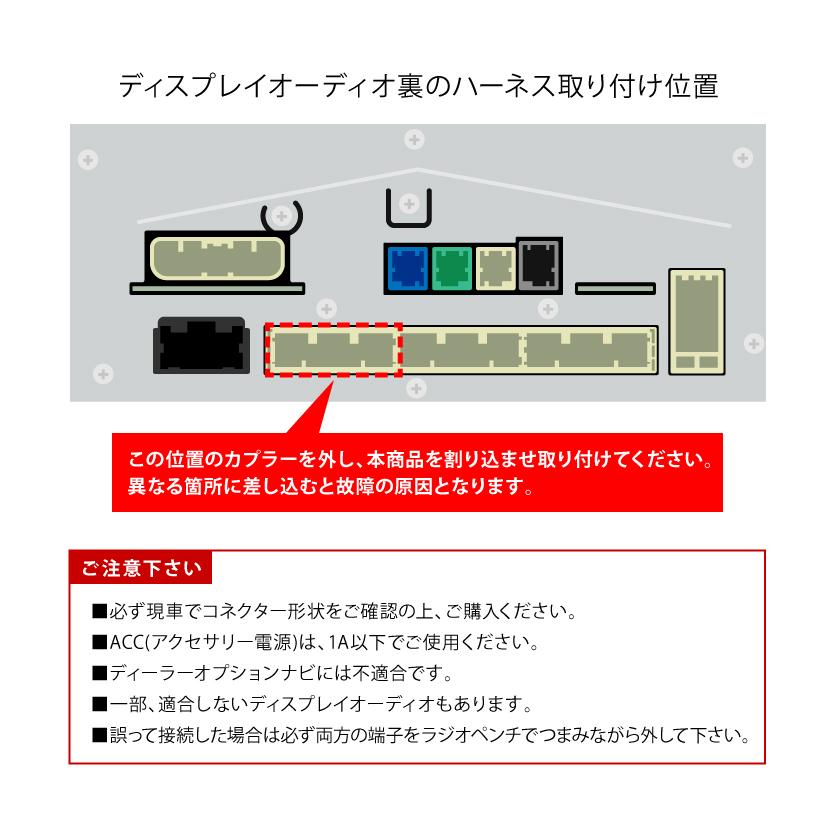 ZSG10 ZVG11 ZVG15 カローラクロス オーディオ電源取り出し ハーネス