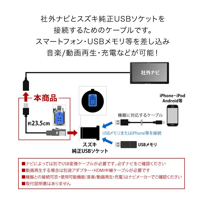 MR31S MR41S ハスラー H26.1-R1.12 社外ナビ スズキ純正USBソケット