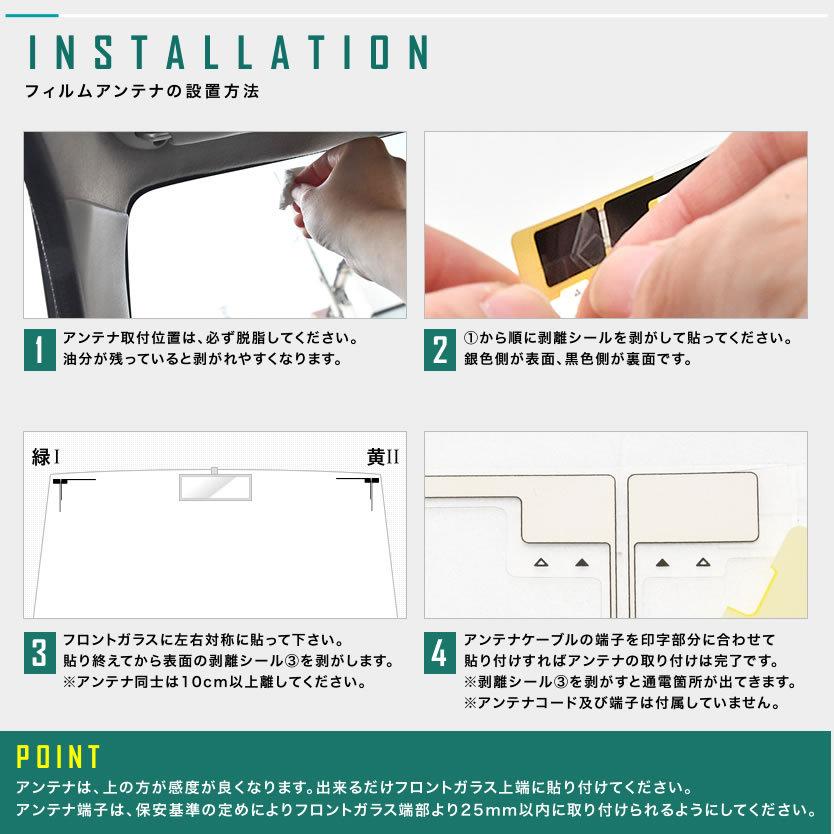 パナソニック Panasonic CN-S310D カーナビ フィルムアンテナ 両面テープ付き 地デジ ワンセグ フルセグ対応 L型 左右セット L字型｜inex｜03