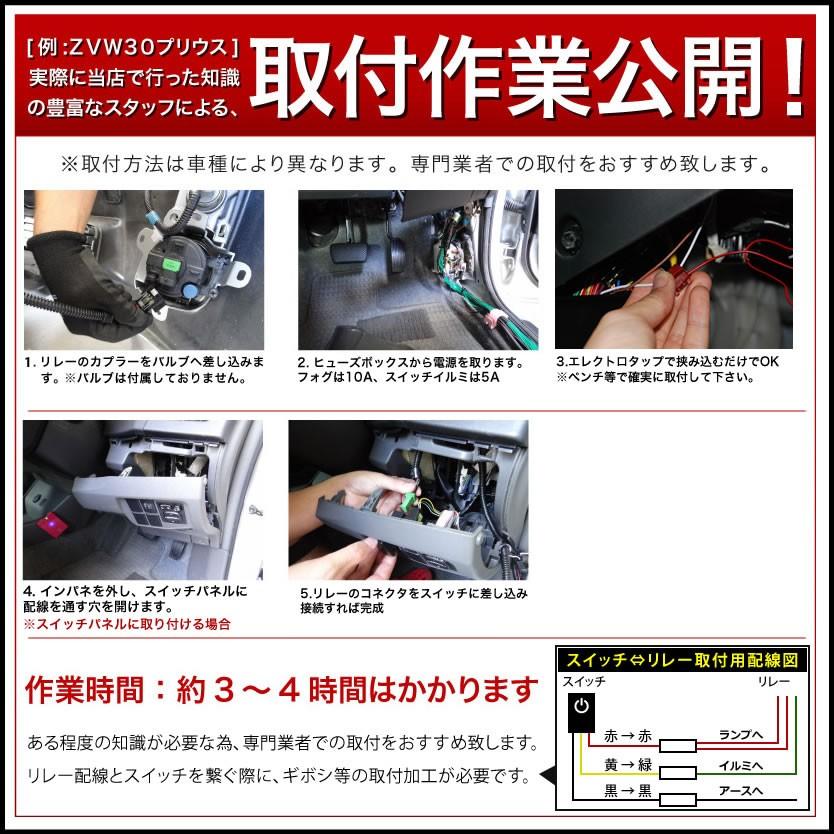 CY4A ギャランフォルティス H19.8- 後付け フォグ 配線 リレー付 貼付