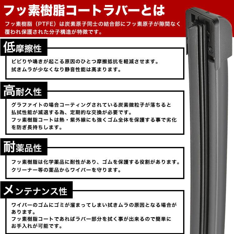 KZH100系/LH100系/RZH100系 ハイエース エアロワイパー ブレード 2本 475mm×475mm フロントワイパー フッ素樹脂コート｜inex｜04