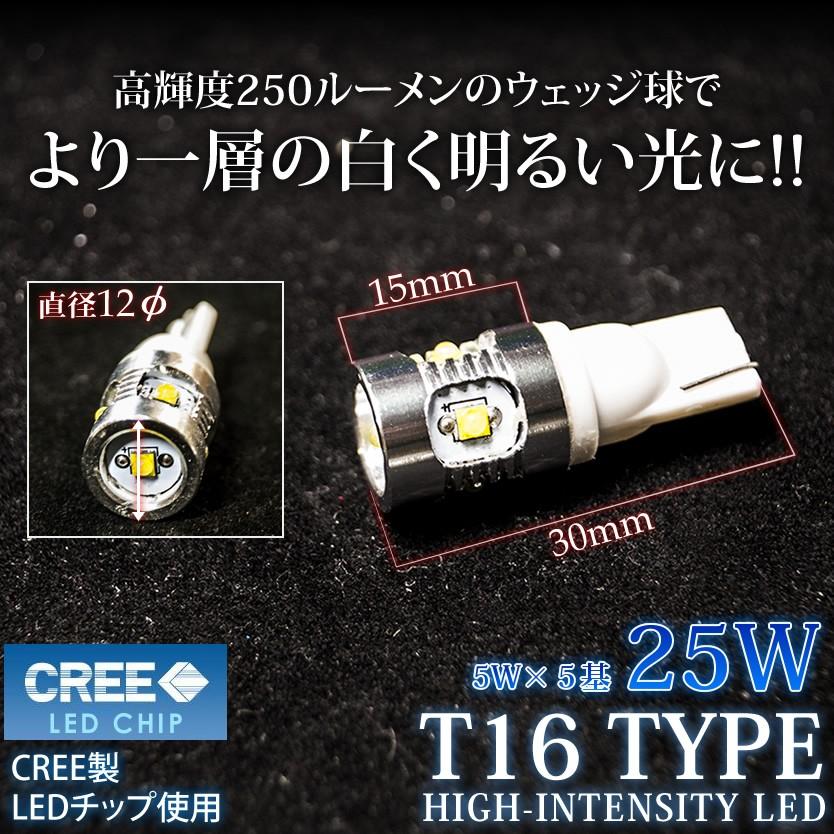 鬼爆閃光 ZRR80G/ZRR80W/ZRR85G/ZRR85W VOXY ヴォクシー CREE T16 LEDバック球 2個 250LM｜inex｜02