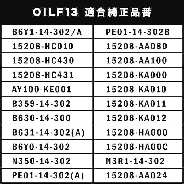 オイルフィルター オイルエレメント GE2/3/6/7 インプレッサアネシス EL15/EJ20 互換品番 15208-AA100 品番:OILF13 単品｜inex｜04