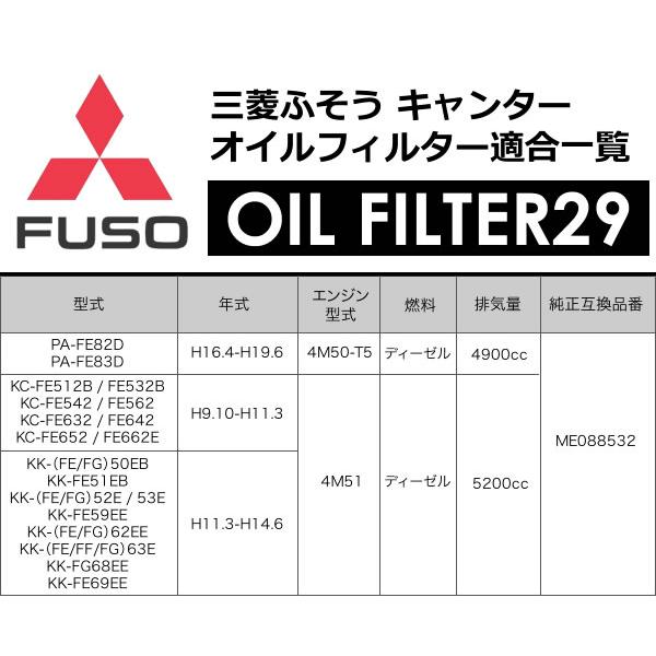 三菱ふそう キャンター オイルフィルター オイルエレメント10個セット