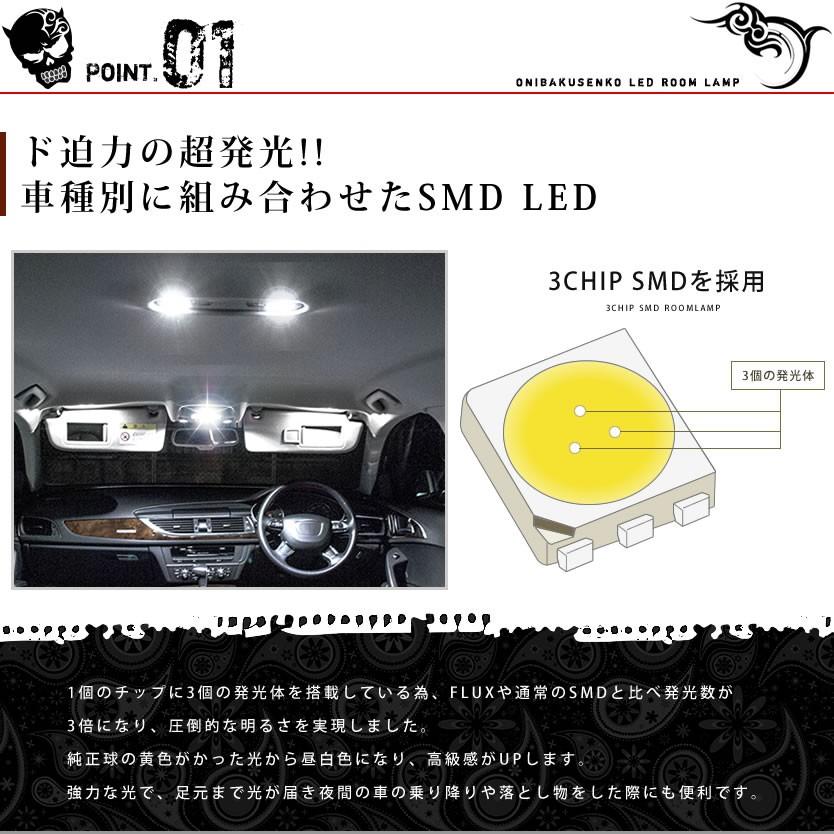 ルームランプ LED 鬼爆閃光 総発光数162発 ZVW30 プリウス [H21.5-H27.3] 4点セット｜inex｜02