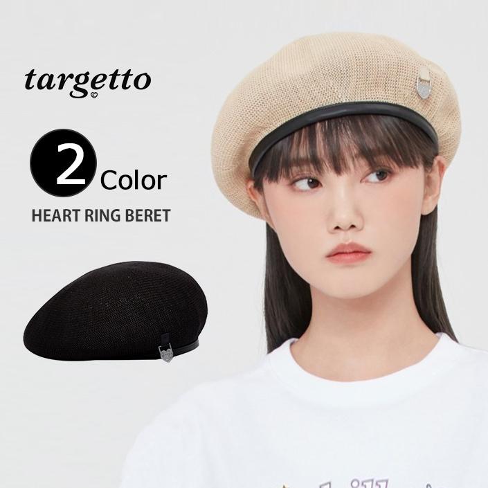 50%OFF 帽子 targetto ターゲット HEART RING BERET ハートリング ベレー ベレー帽 ロゴ 3212CP2009 BEIGE BLACK ベージュ ブラック レディース｜infini-elts