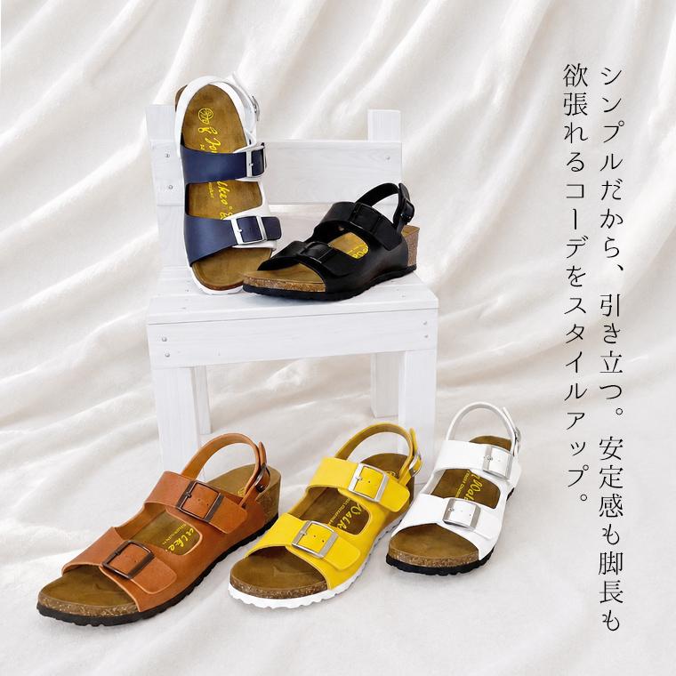 公式 】 レディース 2本ベルト ウェッジ サンダル おしゃれ かわいい
