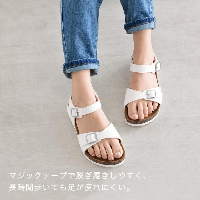 公式 】 レディース ストラップ サンダル おしゃれ かわいい ぺたんこ