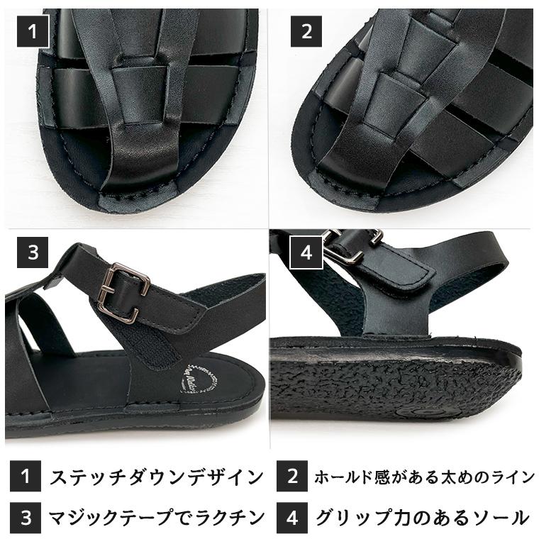ズッカ　テープサンダル　サイズM サンダル レディース 2024新作 夏 グルカサンダル マジック