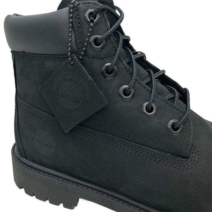 ティンバーランド Timberland ブーツ ジュニア レディース 012907 JUNIOR 6インチ プレミアム ウォータープルーフブーツ ロゴ BLACK ブラック｜infini-elts｜11