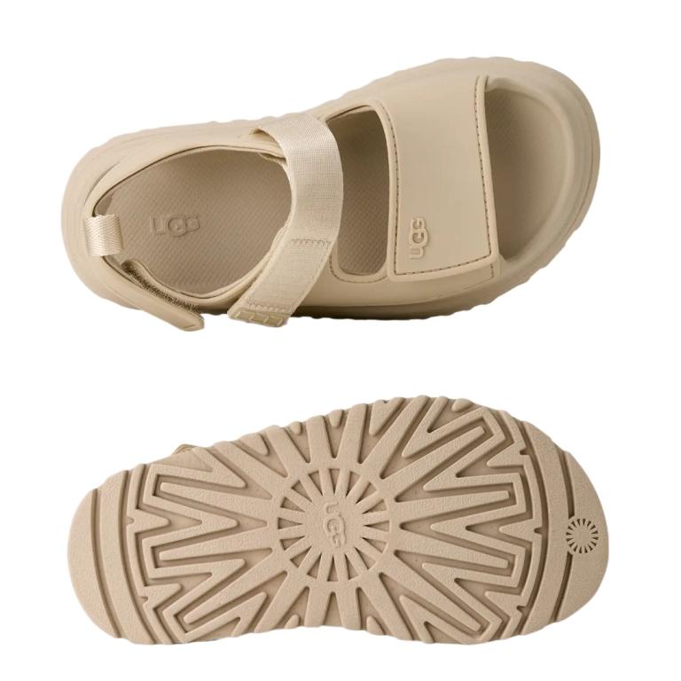 アグ UGG サンダル レディース 1152813K Kid's GOLDEN GLOW キッズ ゴールデングロウ レディース対応サイズ Black Sea Salt ブラック ベージュ 軽量 厚底の画像