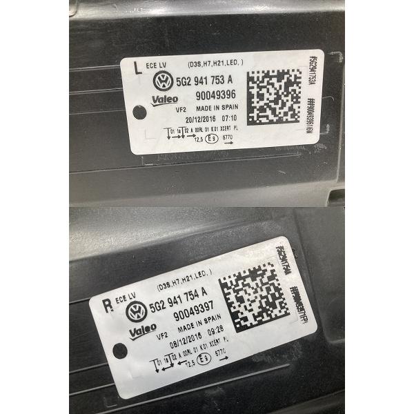 美品 割れ無 VW 5G AU 前期 ゴルフ7 GTI 純正 HID ヘッドライト 左右