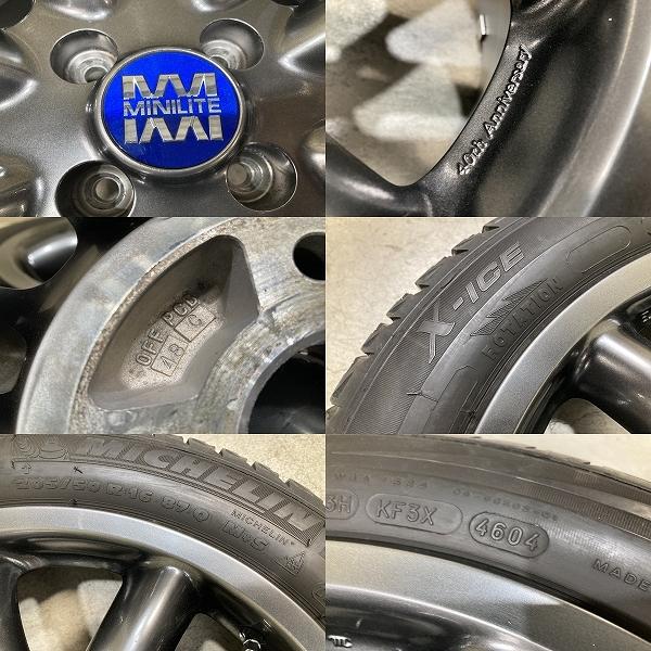 美品 MINILITE ミニライト 16インチ 7J +48 PCD100 4H 205/50R16 4本