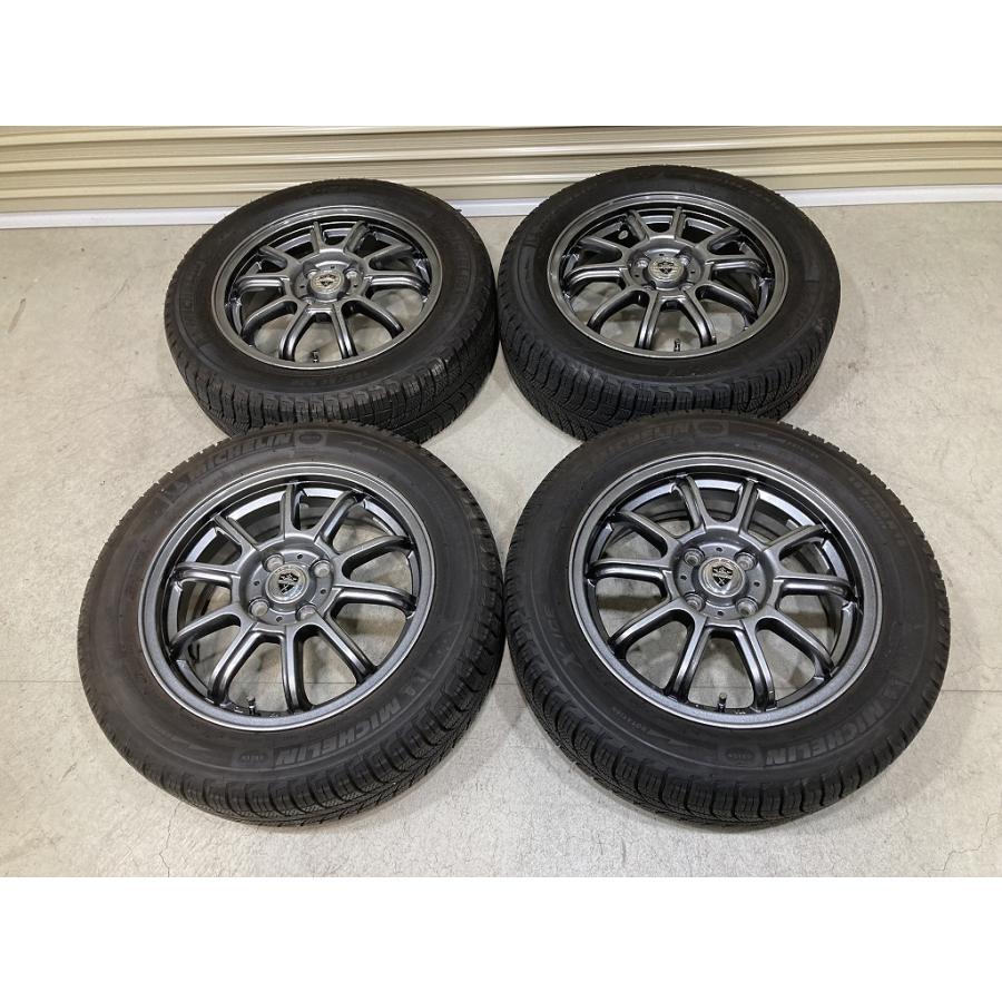 バリ溝 ESTROSA 15インチ 5.5J +45 PCD100 4H MICHELIN X-ICE