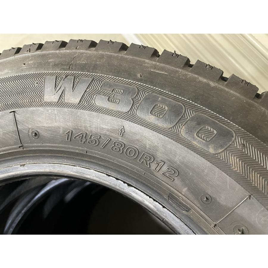 バリ溝 '23年製 BRIDGESTONE W300 145/80R12 80/78N LT 4本セット ブリヂストン (D5152)の画像