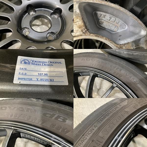 YOKOHAMA ADVAN Racing RT 17インチ 7J +26 PCD108 4H 205/45R17 4本