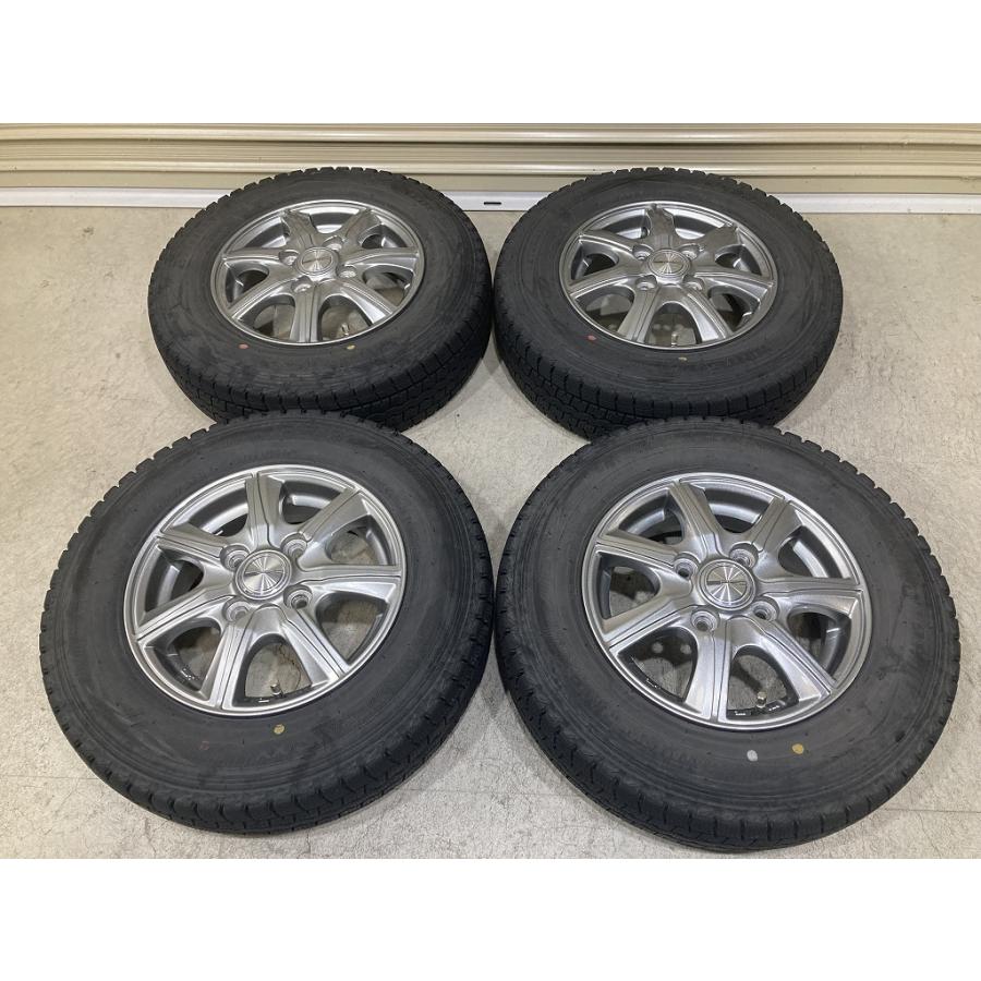 溝あり PRD 12インチ 4J +43 PCD100 4H DUNLOP WINTERMAXX SV01 145 