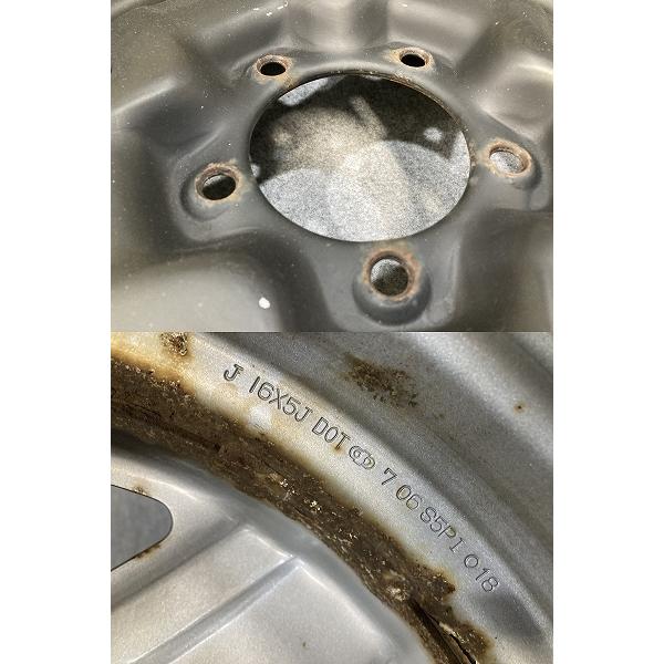 【富山】ジムニー純正【点検OK】アルミホイール 16インチ 中古４本 再塗装用 スズキ ジムニー 純正 スチールホイール マッドブラック塗装 16インチ