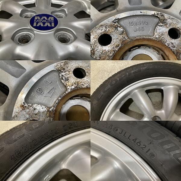 バリ溝 '21年製 ダイハツ MINILITE 15インチ 4.5J +45 PCD100 4H BS