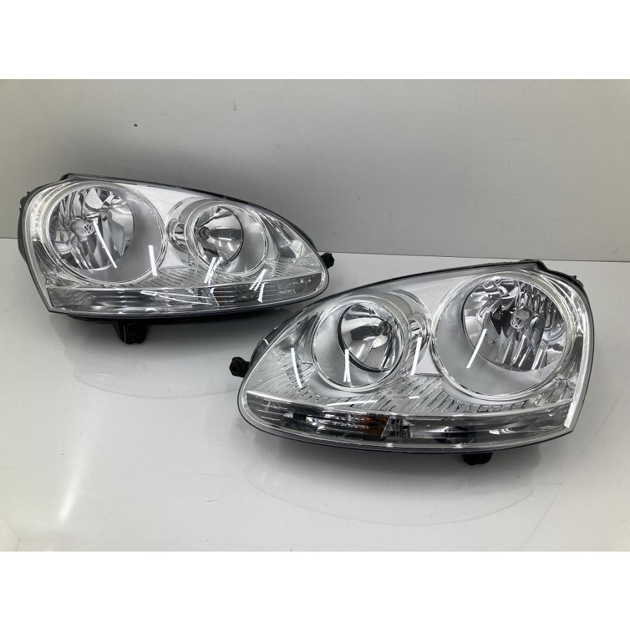 割れ無 VW 1K系 ゴルフ5 純正 ハロゲン ヘッドライト 左右セット