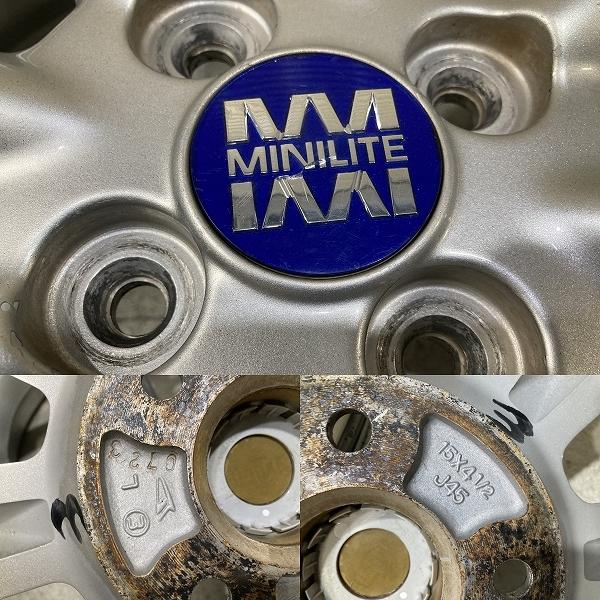 ダイハツ 純正 MINILITE 15インチ 4.5J +45 PCD100 4H 4本セット ミニ