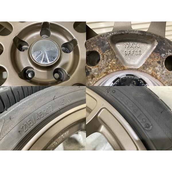 溝あり ENKEI RIVAZZA 17インチ 7J +38 PCD114.3 5H TOYO SD-7 215