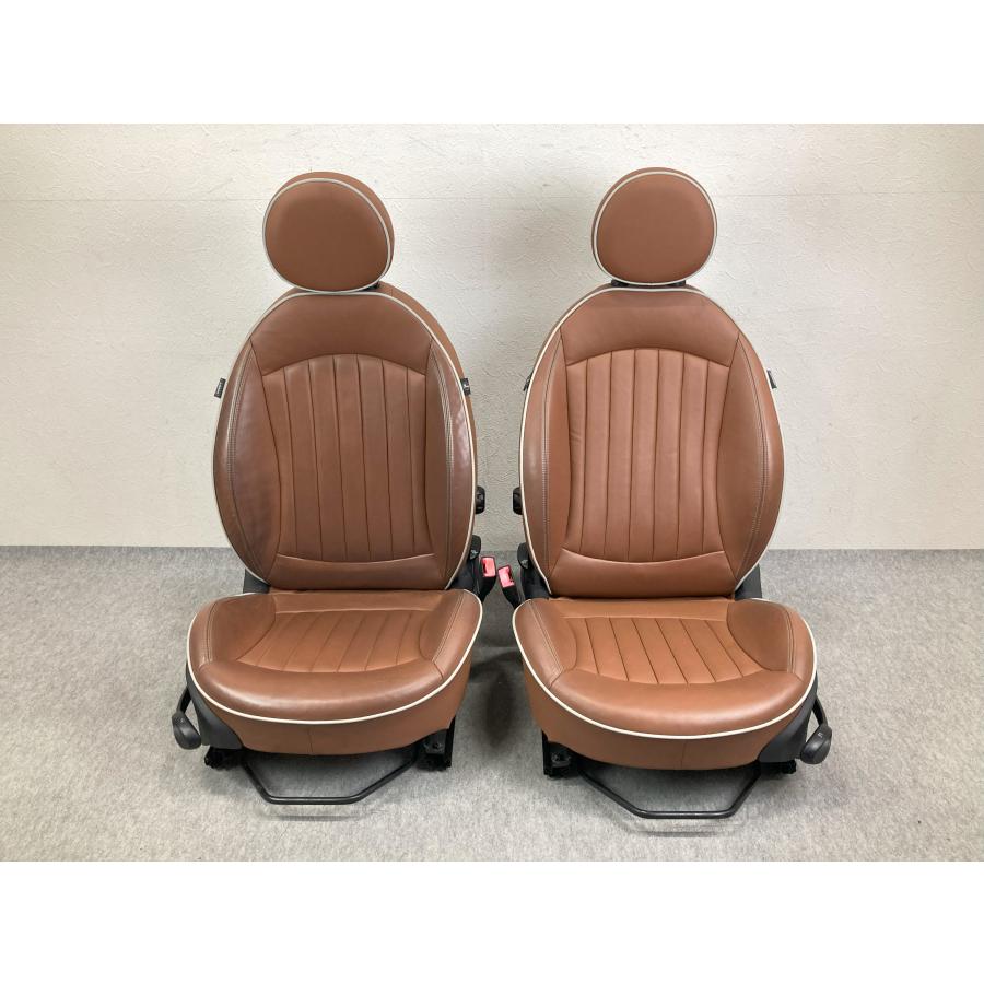 ′10年 MF16 R56 ミニクーパーS 純正 MAYFAIR メイフェア フロントシート 左右セット ブラウンレザー 運転席 助手席 ...