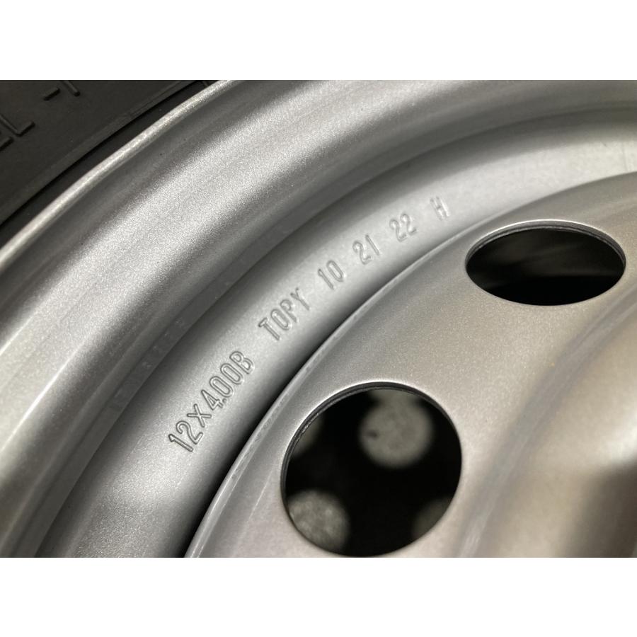 ②キャリィ新車外し 25年145/80R12 タイヤホイールセット2本