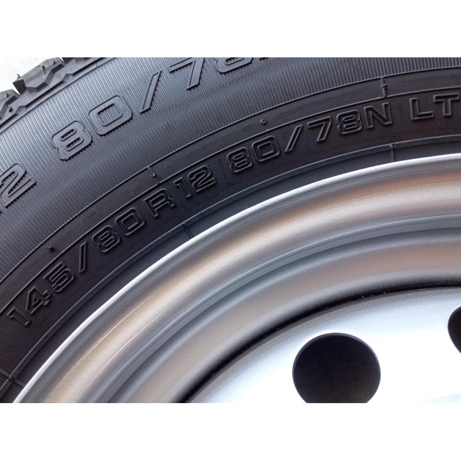 ②キャリィ新車外し 25年145/80R12 タイヤホイールセット2本 新車外し '25年製 キャリー エブリィ TOPY YOKOHAMA VAN355 145/80R12