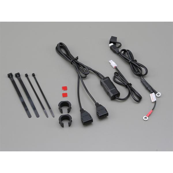 バイク専用電源 2.1A ＃93040 USB TypeA 2ポート(USB2口合計5V2.1A) :deitona93040usb2 ...