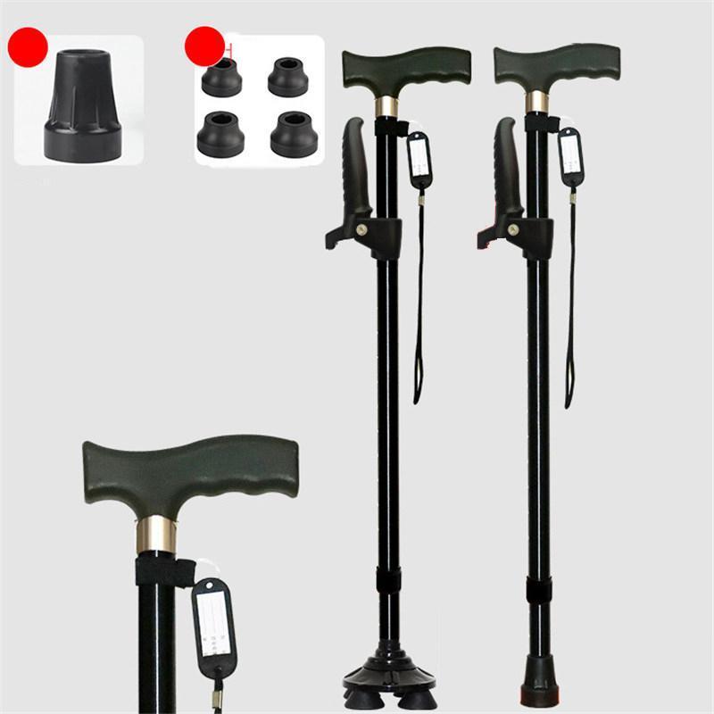 杖 介護 自立式 ステッキ 軽量 10段階調整 伸縮式 4点杖 滑り止め アルミ 歩行補助 コンパクト 補助ハンドル付き 女性 男性 敬老の日 母の日 プレゼント |  | 03