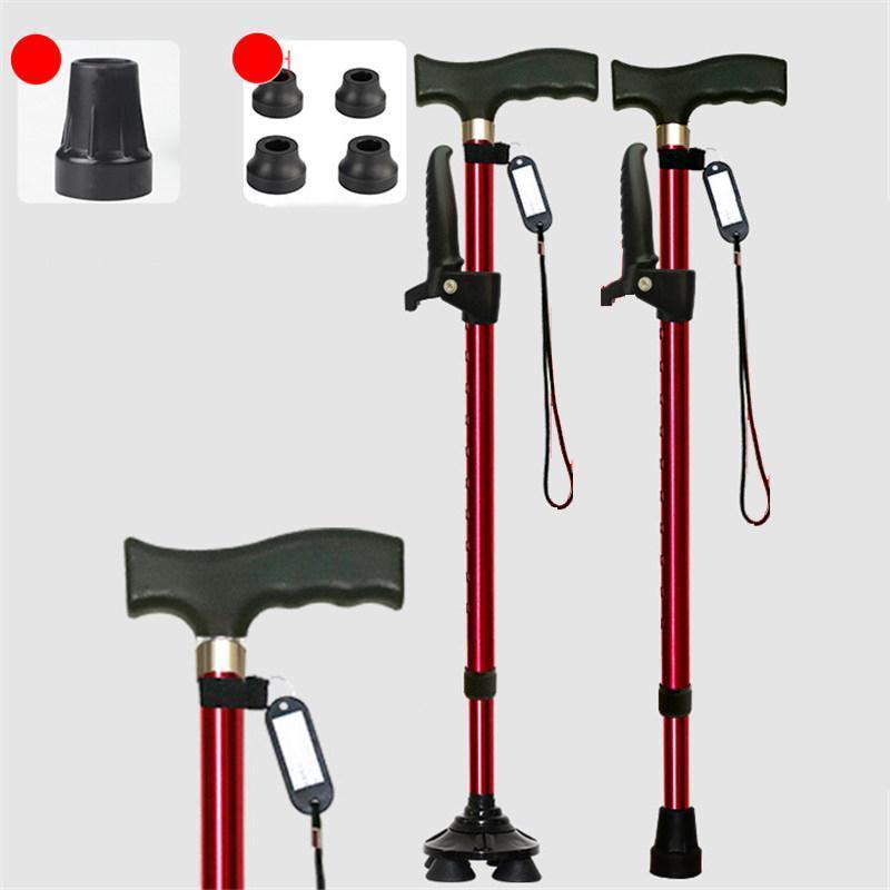 杖 介護 自立式 ステッキ 軽量 10段階調整 伸縮式 4点杖 滑り止め アルミ 歩行補助 コンパクト 補助ハンドル付き 女性 男性 敬老の日 母の日 プレゼント |  | 02