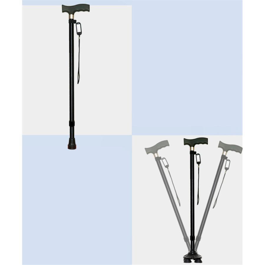 杖 介護 自立式 ステッキ 軽量 10段階調整 伸縮式 4点杖 滑り止め アルミ 歩行補助 コンパクト 補助ハンドル付き 女性 男性 敬老の日 母の日 プレゼント |  | 08