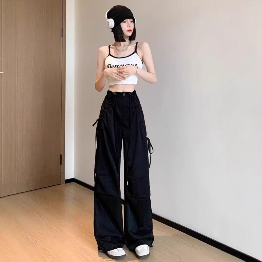 10代 車用品・バイク用品 カーゴパンツ レディース ハイウエスト ゴム