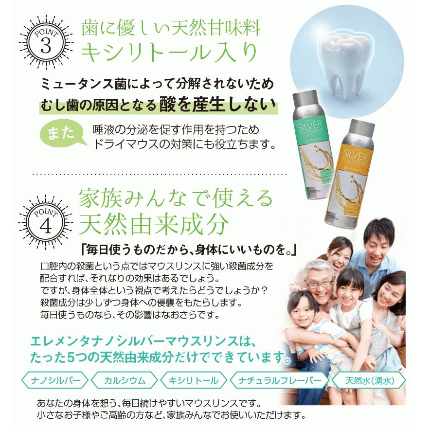 エレメンタ ナノシルバー マウスリンス アルカリ性 化学薬品不使用 オーラルケア トラベルボトル 89ml (ウィンターミント) |  | 03