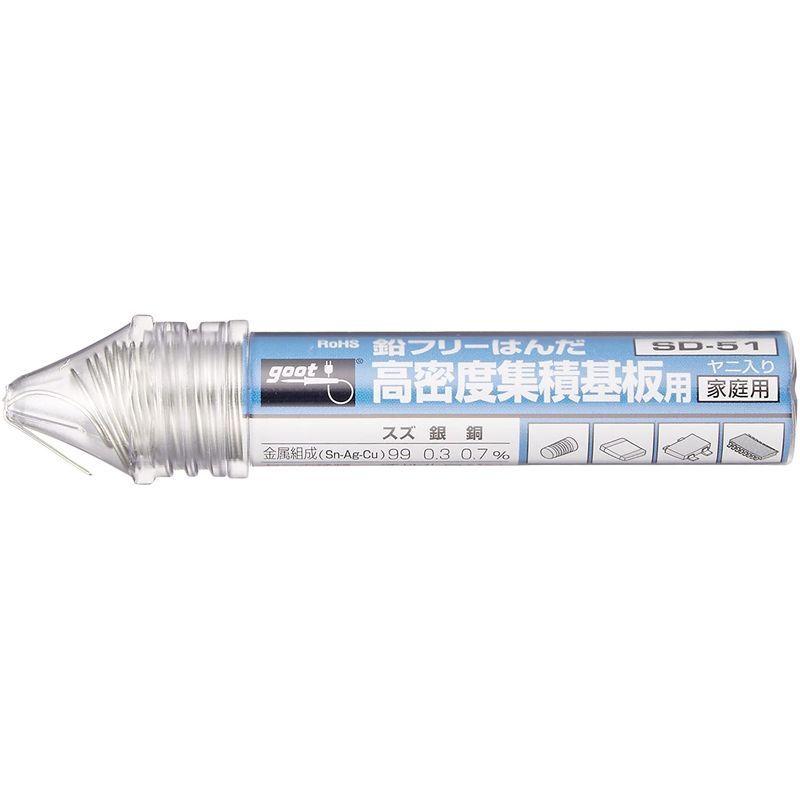goot(グット) 高密度集積基板用 鉛フリーはんだ Φ0.6mm スズ99%/銀0.3%/銅0.7% ヤニ入り SD-51|infinity-select|06