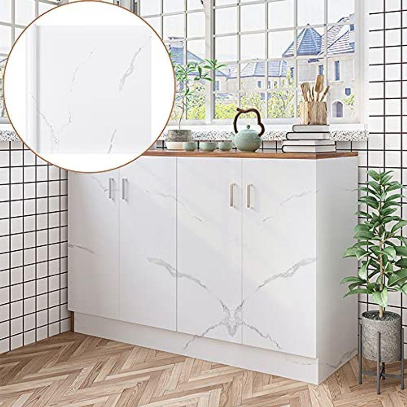 壁紙 シール 4m 60cmx はがせる壁紙 カッティングシ リメイクシート 大理石シート 浴室 キッチン 家具 白 石目調 透けない 防水 ランキングtop10 大理石シート