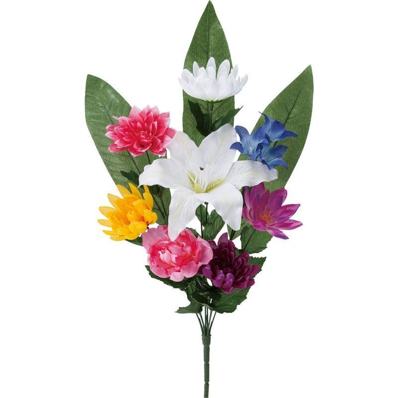 お気に入りの ポピー Popy 造花 仏花ブッシュll ミックス 全長60cm Fp 02mix 花径6 17cm 幅29cm