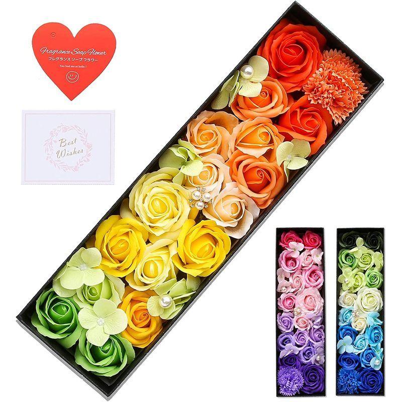 人気激安 Weeksweet ソープフラワー グラデーションボックス 母の日造花 枯れない花 誕生日 カーネーション フラワー ボックス 結婚記念日 Wantannas Go Id