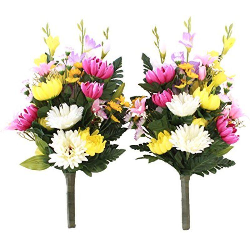 Sale 63 Off 山久 造花 仏様のお供えに シルクフラワーの菊の花束 一対 1610 9245 仏花 お墓 仏壇 Ct触媒加工