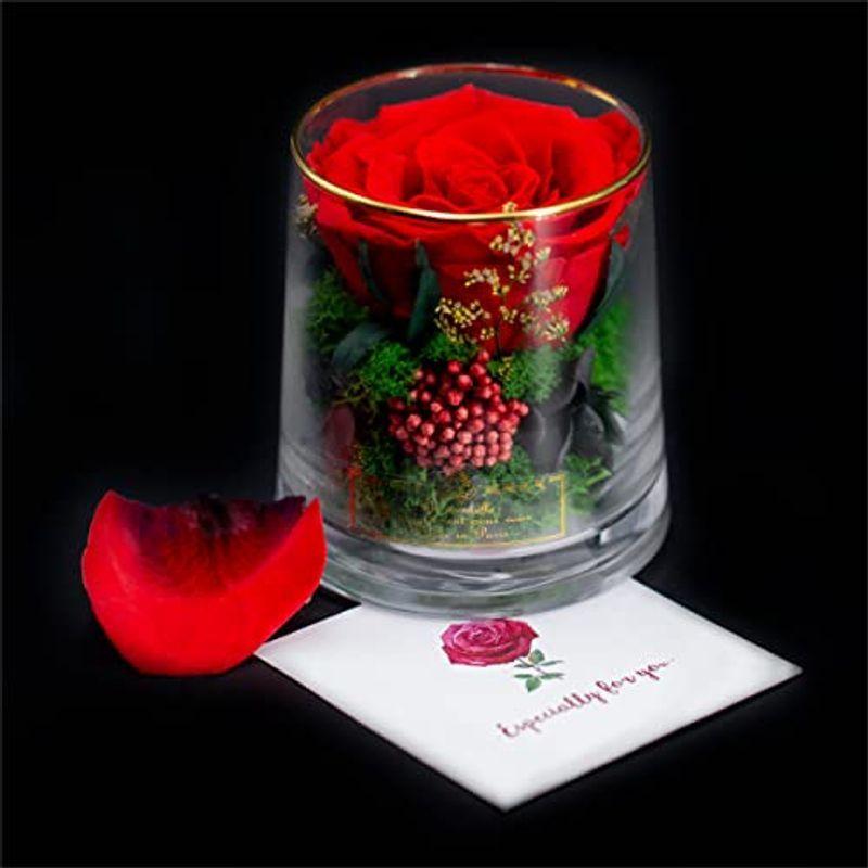 高級なプリザーブドフラワー グラス ローズ レッド ホワイト ブルー プロポーズ 母の日 お花 枯れない花 ドライフラワー 保存花 永遠の花 最大81 オフ