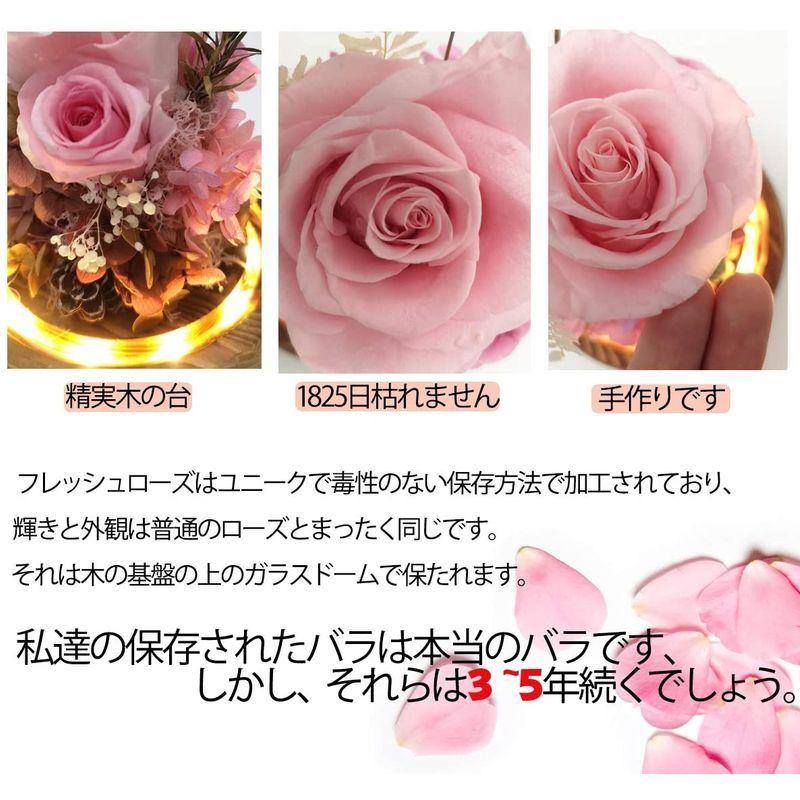 バラ プリザーブドフラワー 花 枯れない花 キラキラ Ledライト付き ガラス 蓋 手作りのお花 観葉植物 仏花 プレゼント 創意ギフト 女 柿の種 Www Bollywoodpapa Com