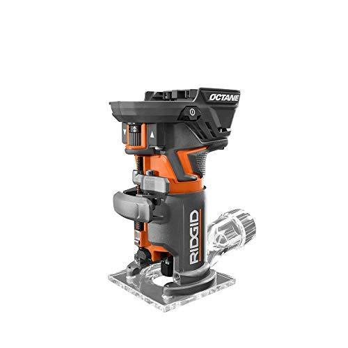 Ridgid 18-Volt OCTANE Cordless Brushless Compact Fixed Base Router with 1/4 in. Bit, Round and Square Bases, and Collet Wrench並行輸入
